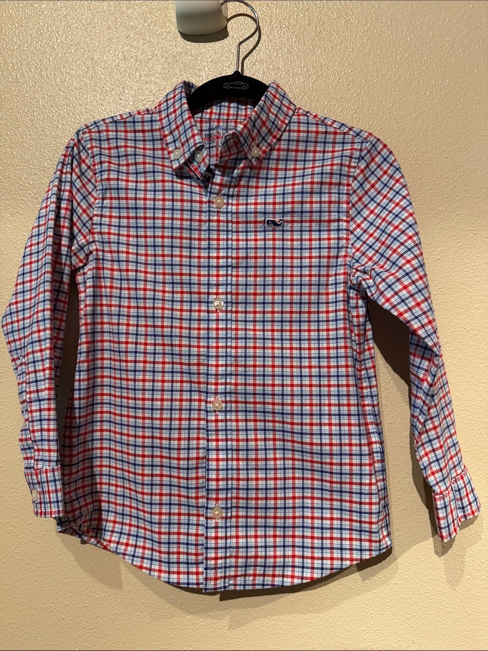 Vineyard Vines size 4T Kids Plaid Button-Up Shirt - Red & Blue